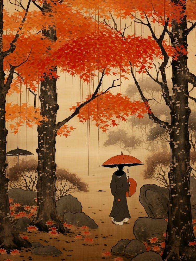 Seasonal Changes Japanese Style Illustration 3