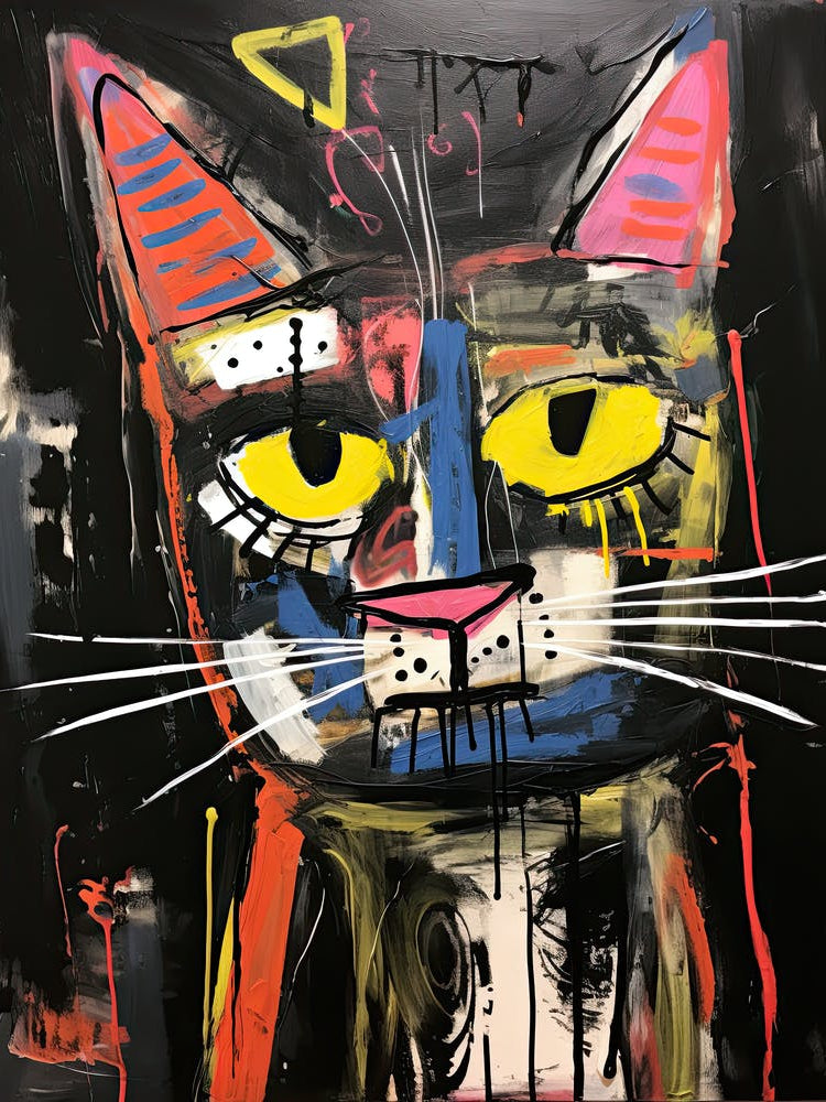Paws of Neo-expressionism: Basquiat's style Black Cat Magic
