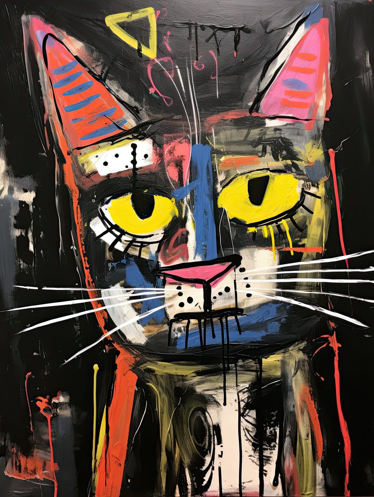 Paws of Neo-expressionism: Basquiat's style Black Cat Magic