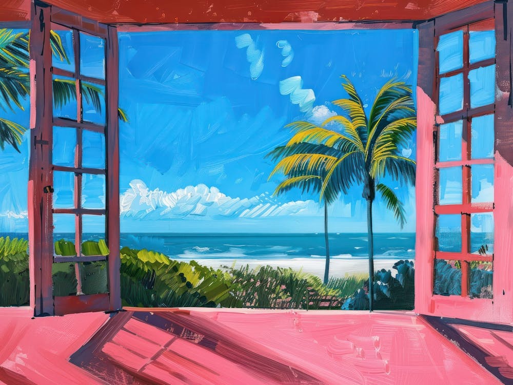 Key West From The Window View Painting 2