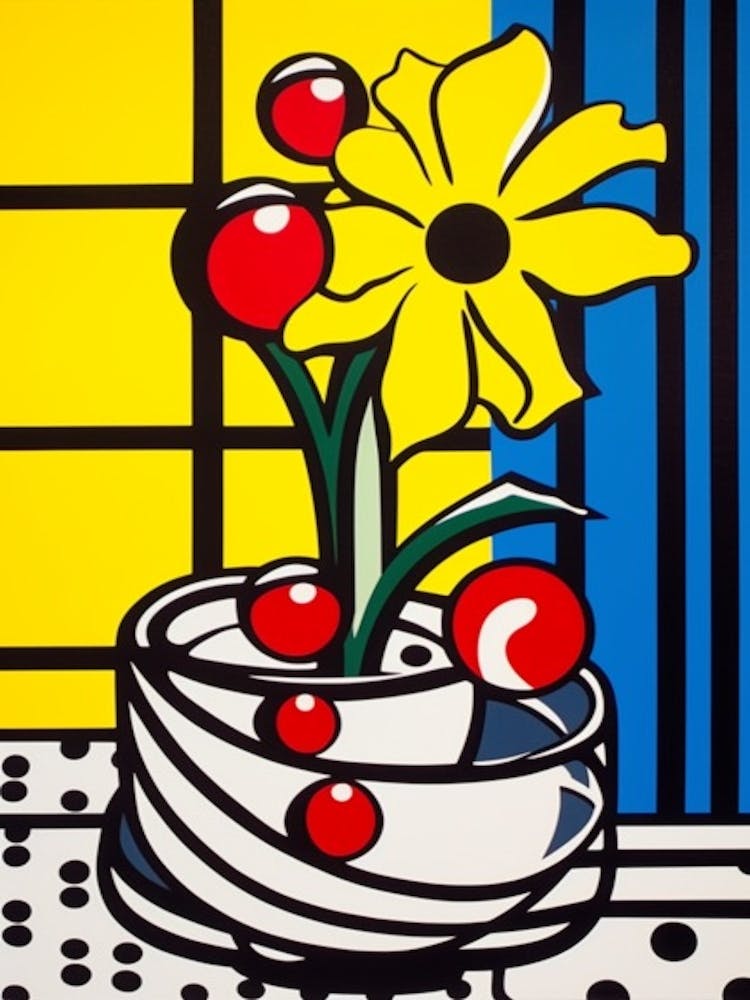 Nature morte de fleurs de freesia 3 Style Pop Art