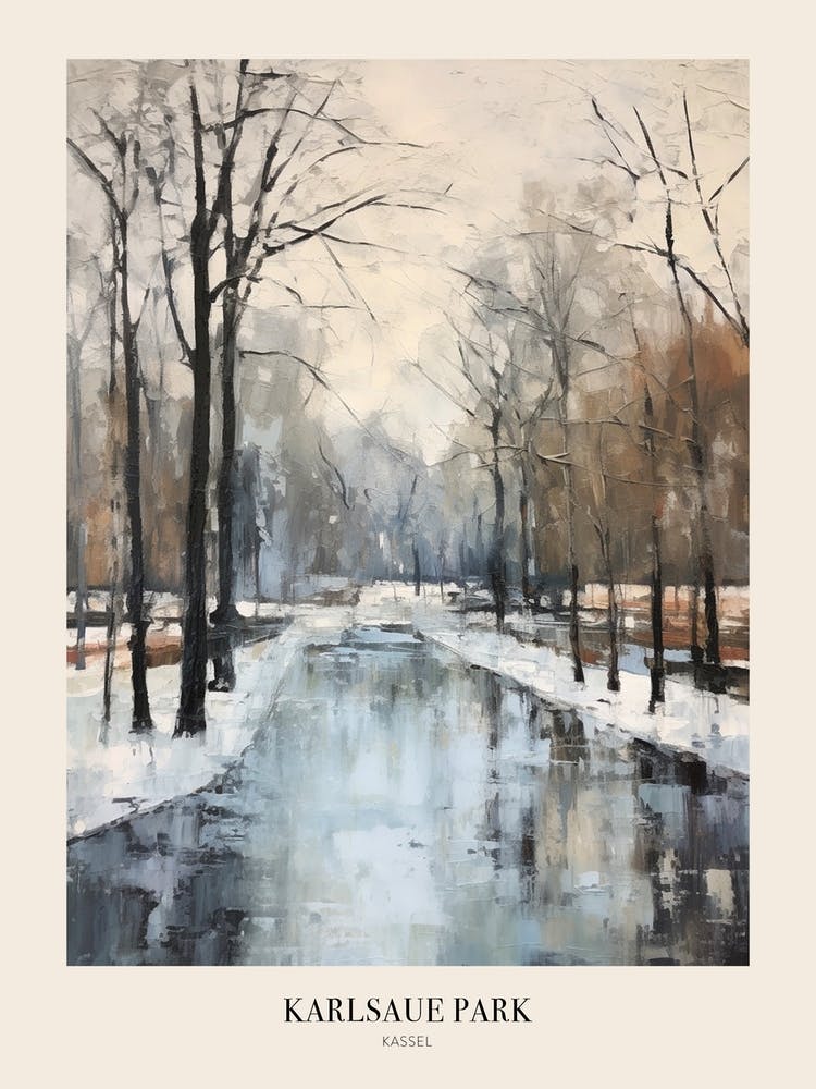 Winter City Park Poster Karlsaue Park Kassel 3