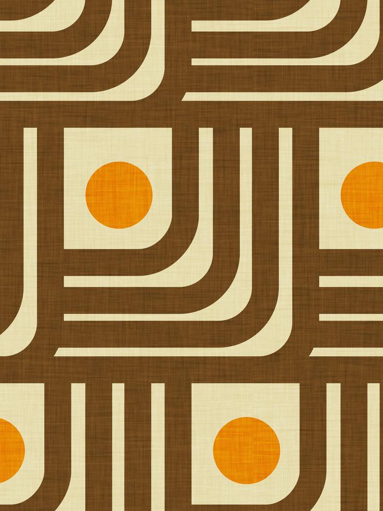 70s Curve Lines Brown Orange