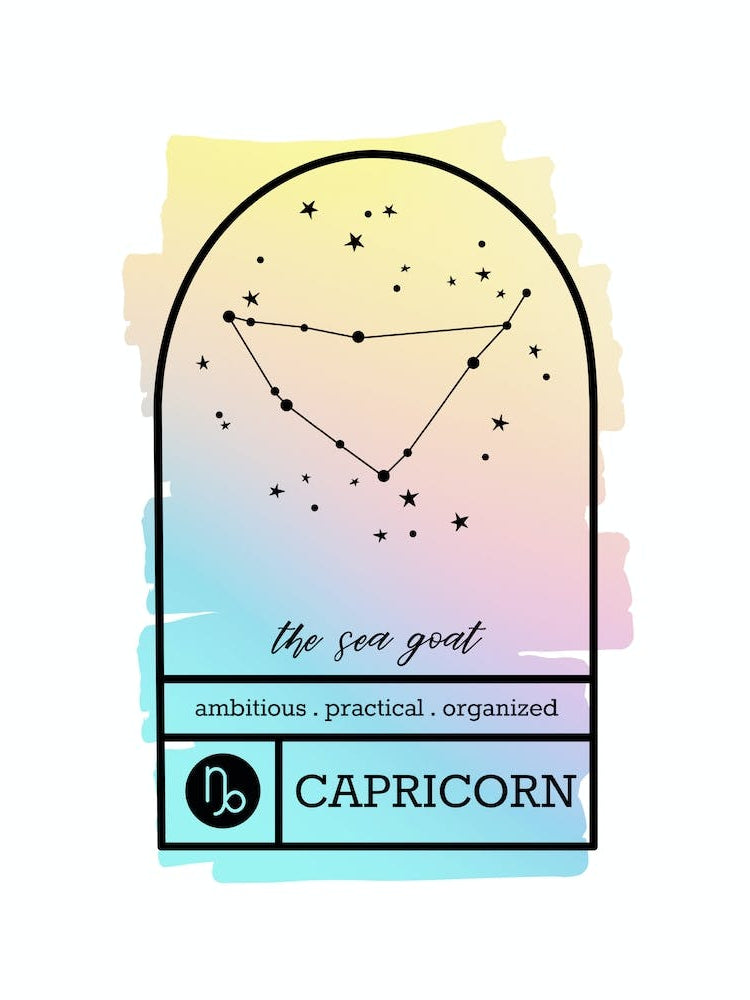 Capricorn Zodiac Sign | Rainbow Gradient