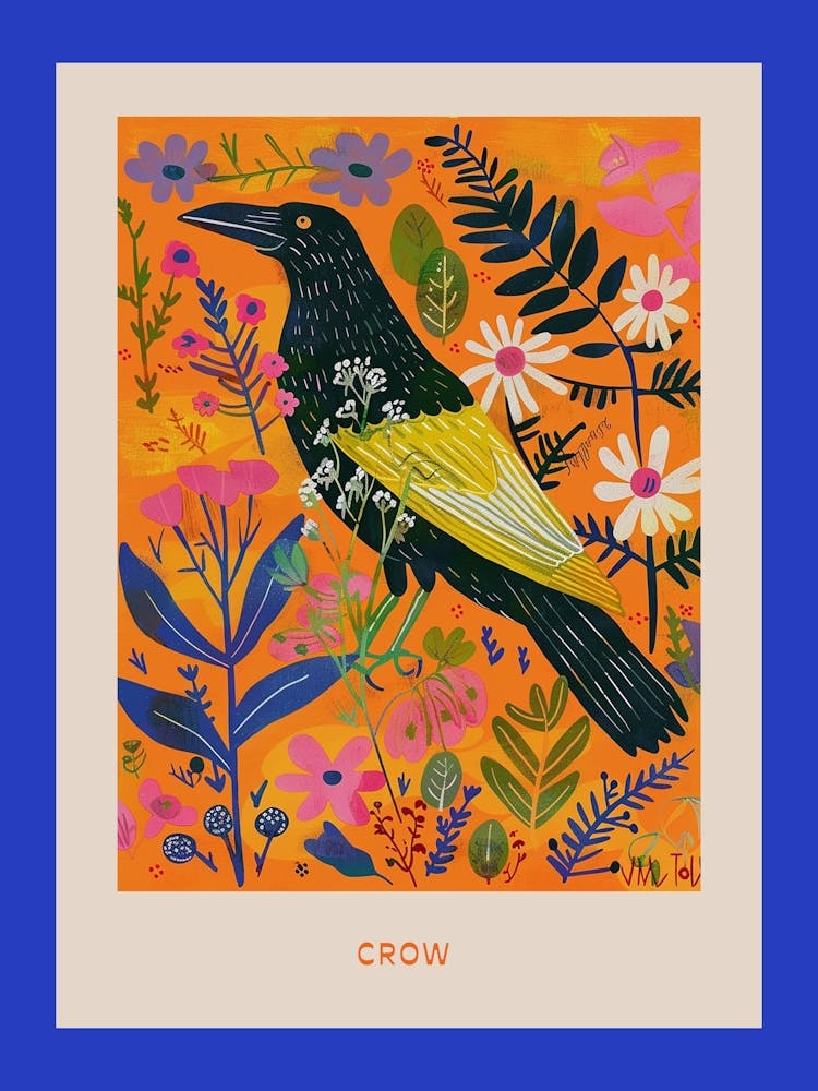 Spring Birds Poster Crow 3