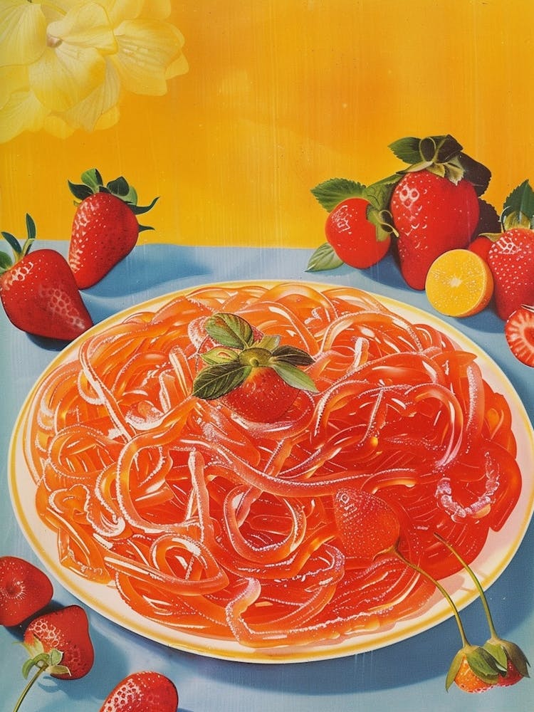 Strawberry Laces Candy Sweets Retro Advertisement