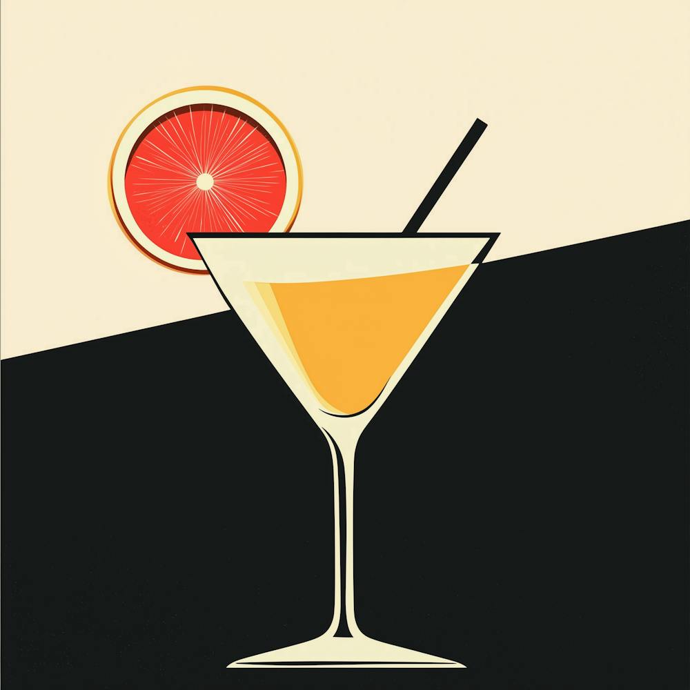 Abstract Cocktail Bar Illustration Wall Aart