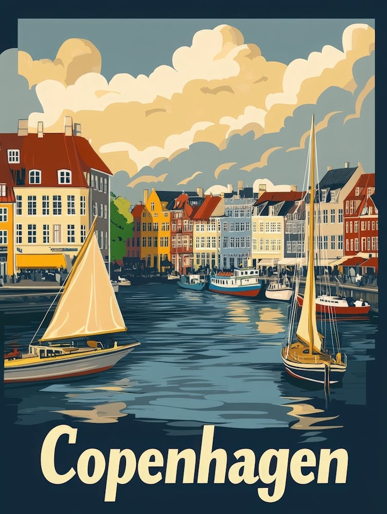 Aihrgdesign A Vintage Travel Poster Of Copenhagen Featuring T 61b6958f F74b 43c0 97fc 3c0422478fe8 0
