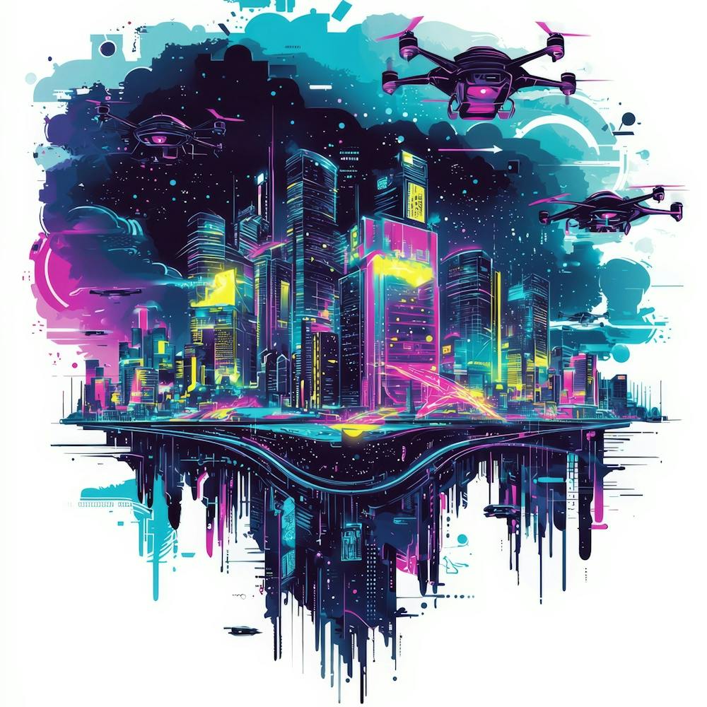 Futuristic City.Generated AI. Wall 4