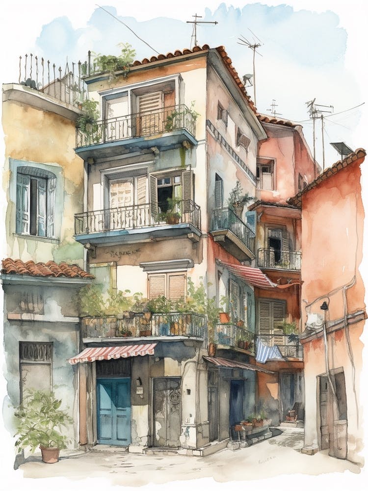 Shoreditch London Neighborhood, Watercolour 1