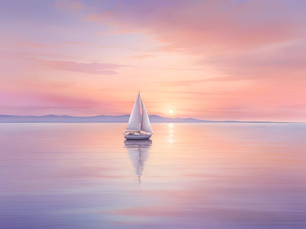 Sailboat At Sunset Paintings 4