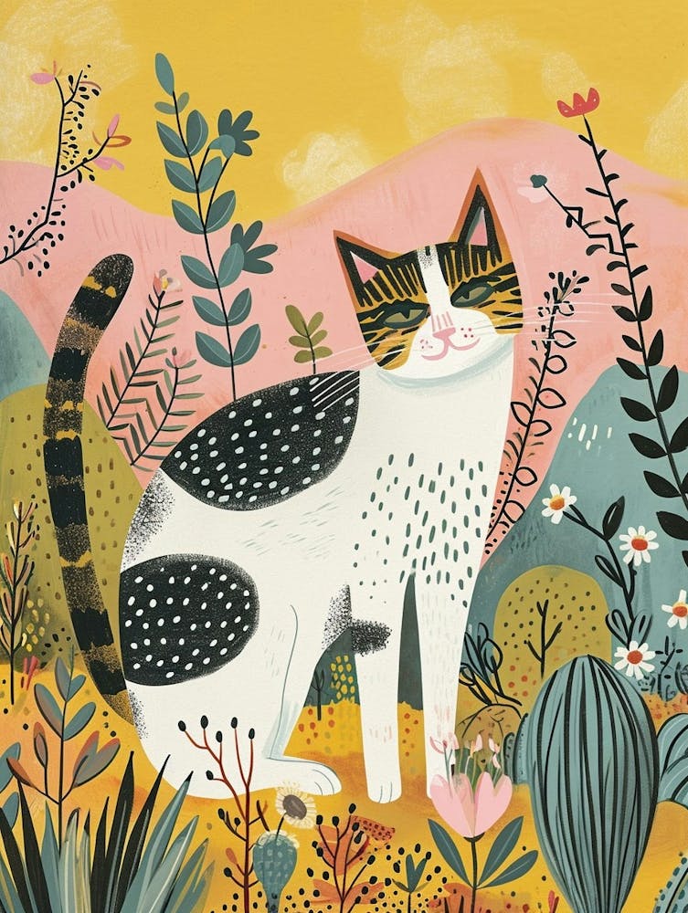 Somali Cat Storybook Illustration 3