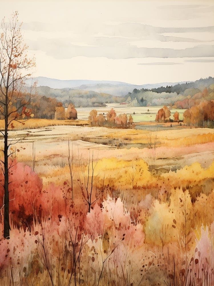 Autumn National Park Painting Ecrins National Park France 3