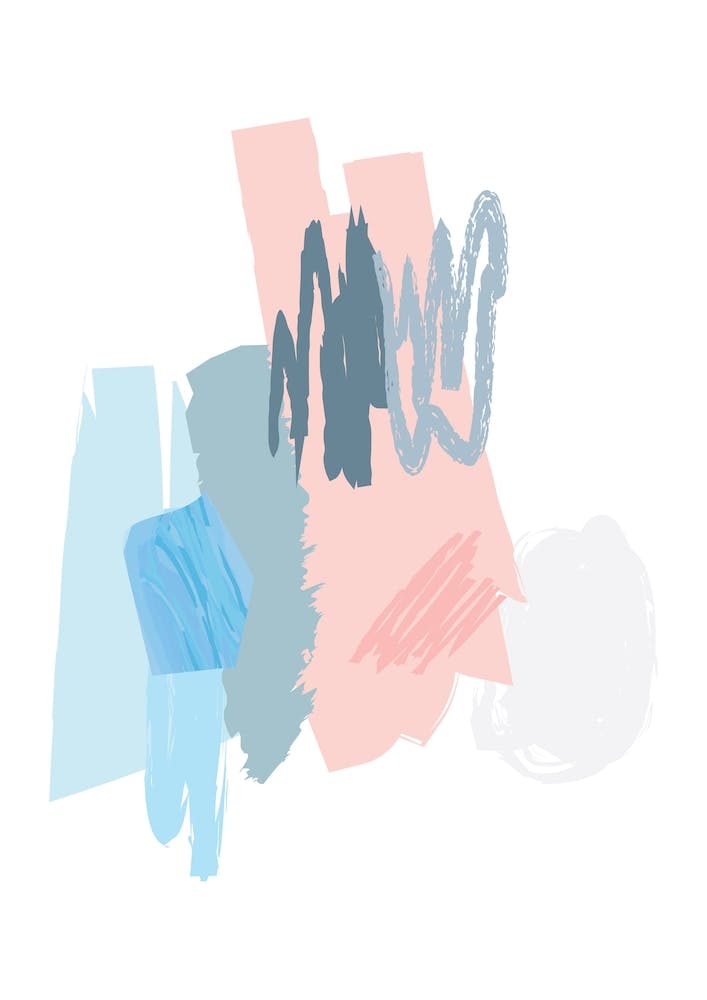 Abstract Pink and Blue Scribbles