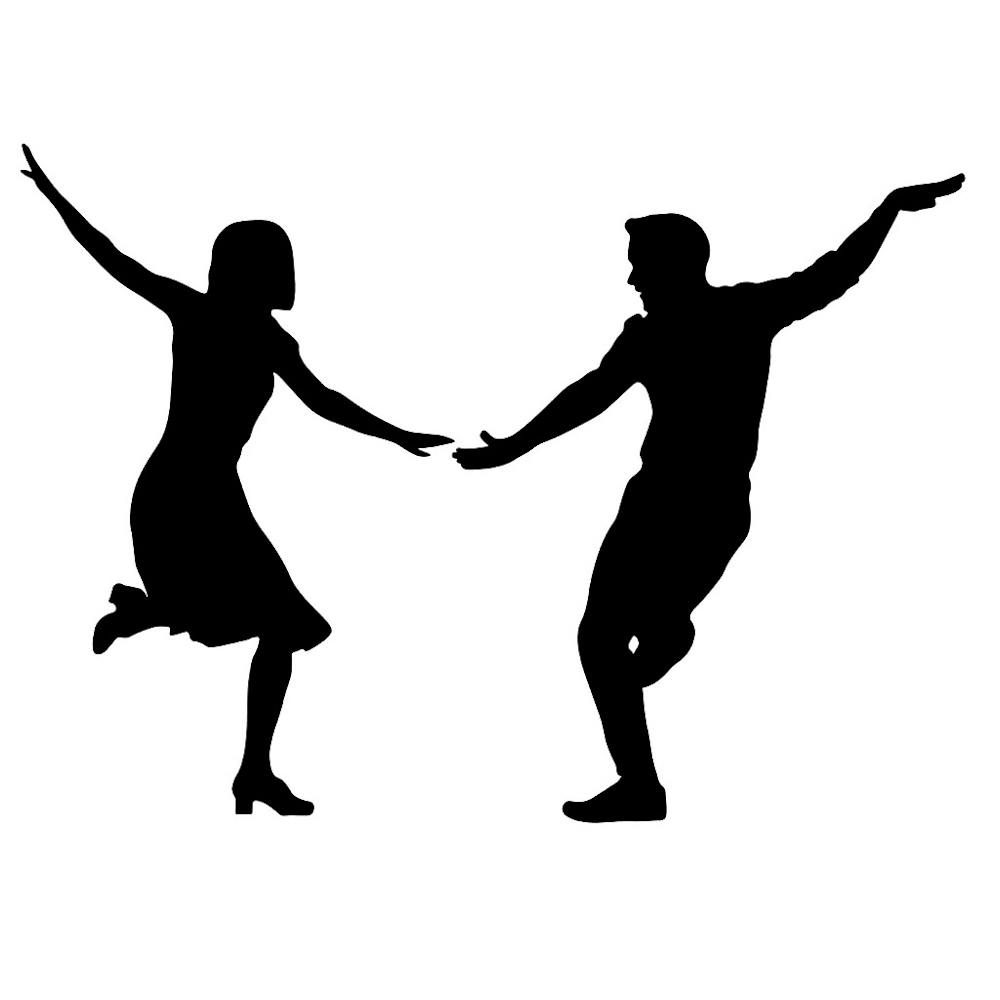 Silhouette Of Couple Dancing
