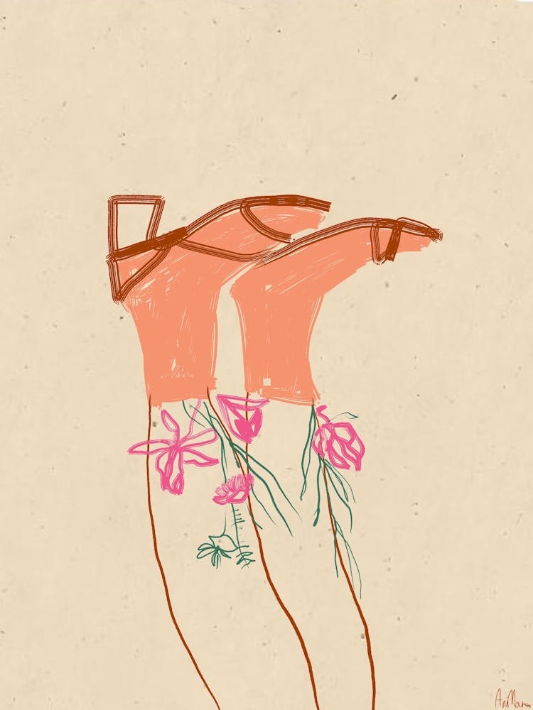 Shoes in flowers