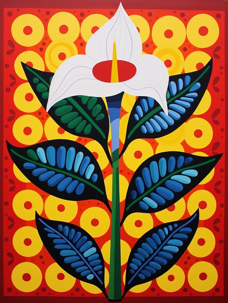 Flower Motif Painting Calla Lily 1