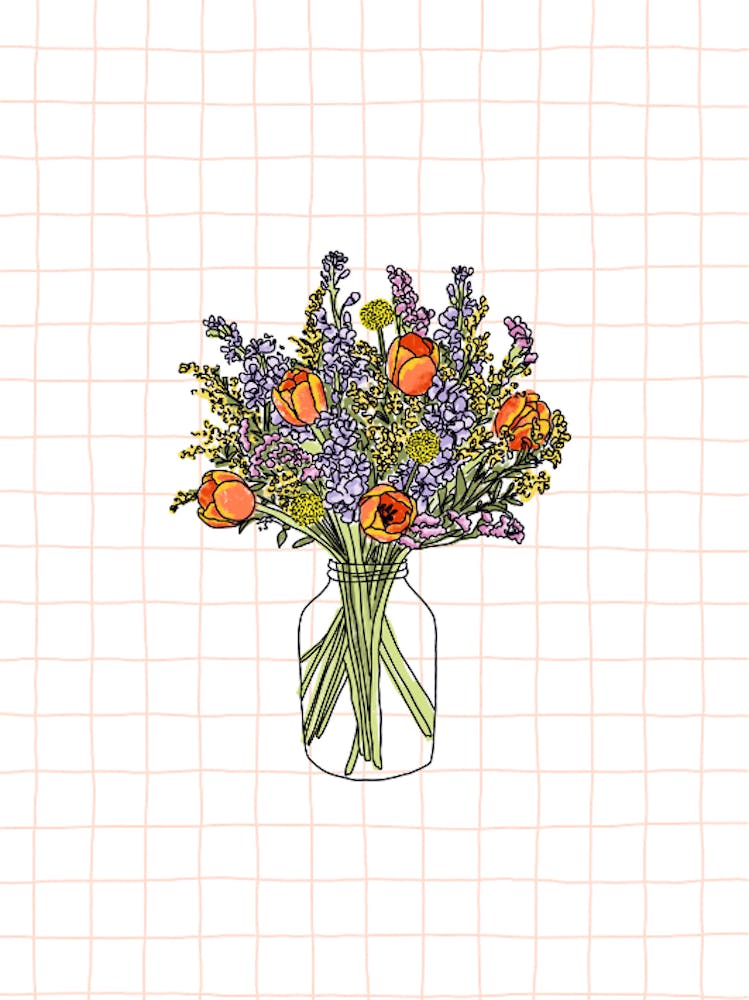 Fleurs Colorées Dans Un Vase