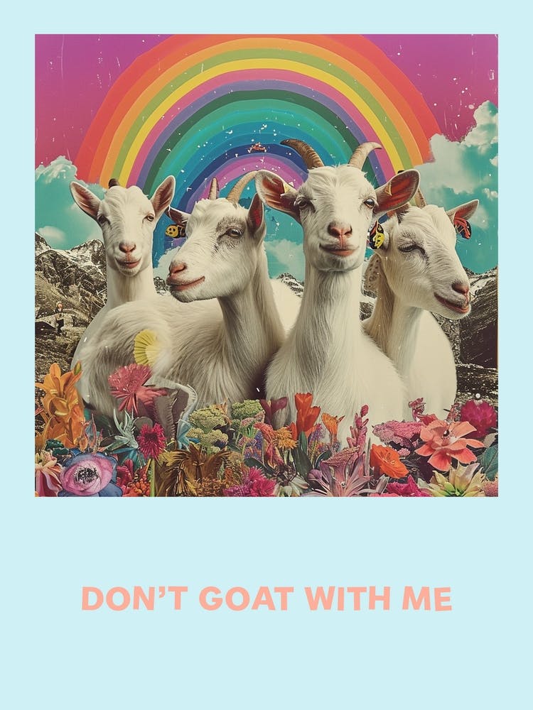 Don T Goat With Me Rainbow Print