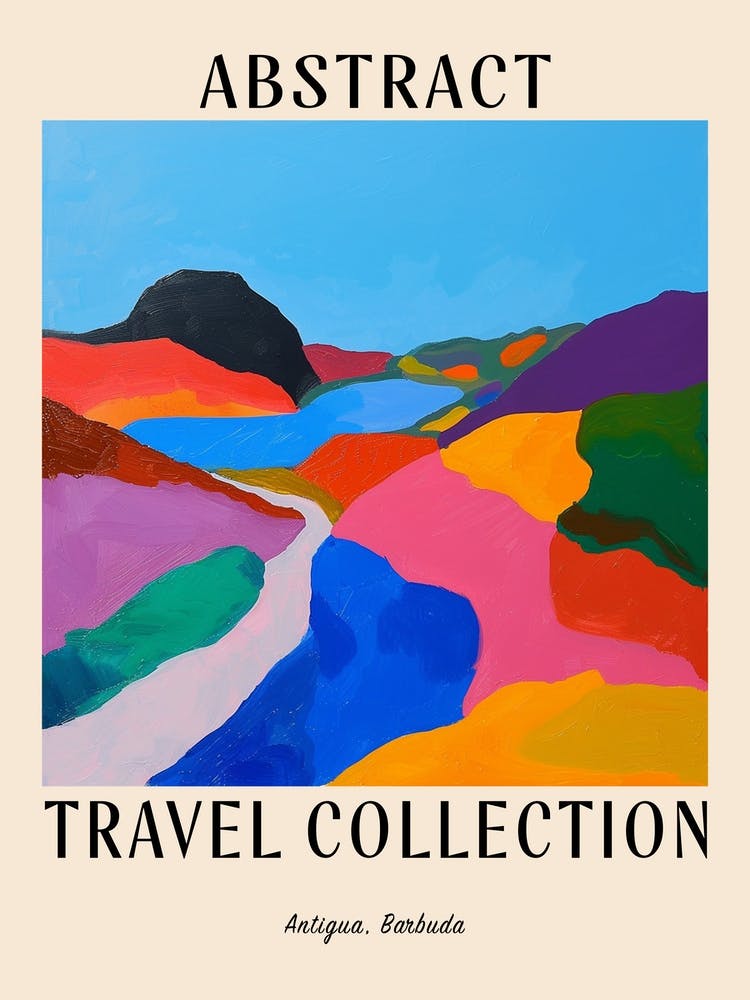Abstract Travel Collection Poster Antigua Barbuda 1