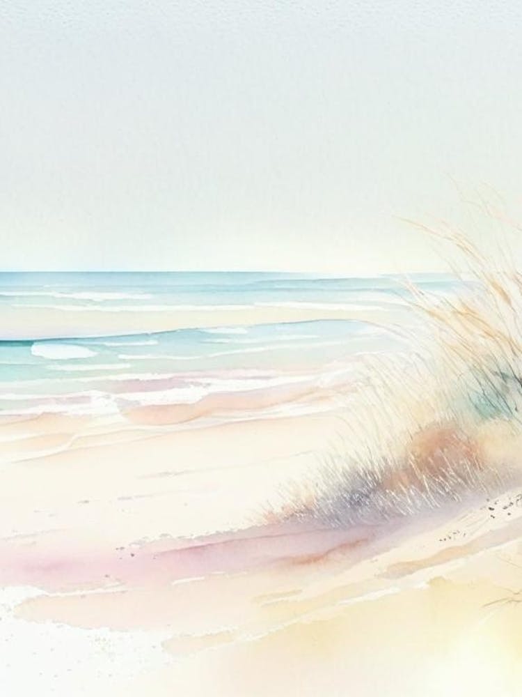 Beach Waterscape Gouache 1