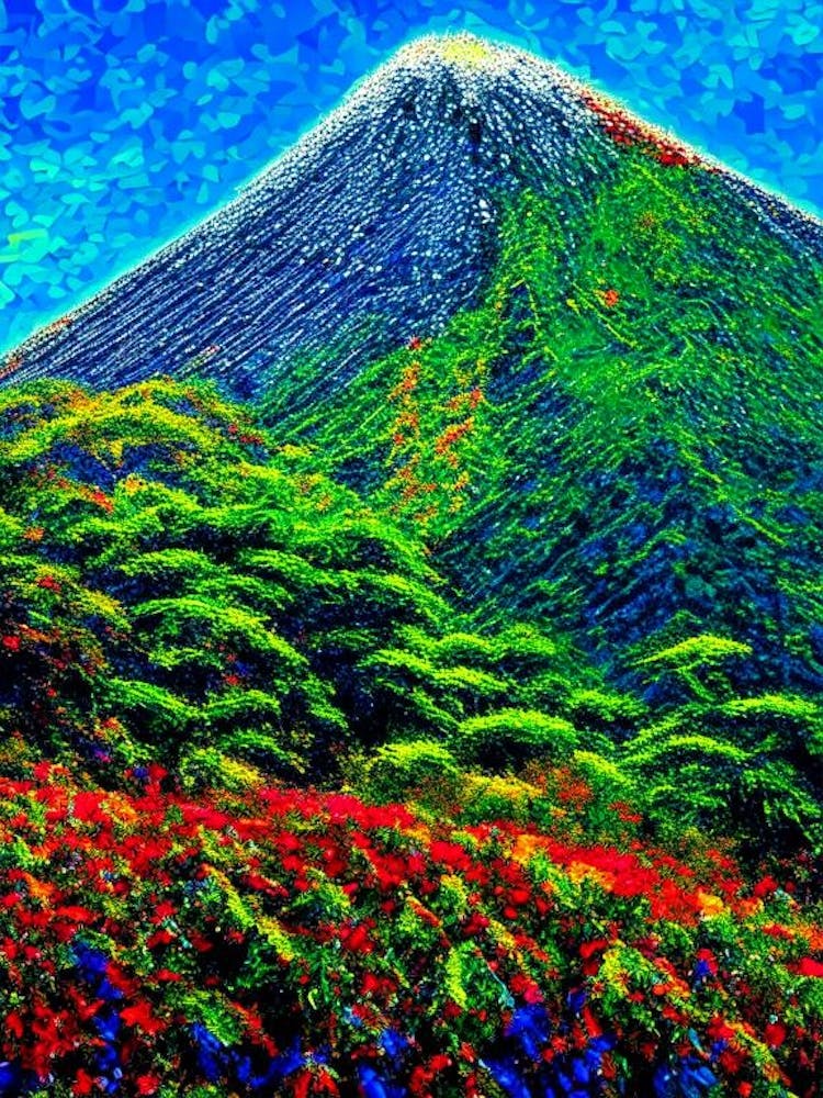 Arenal Volcano National Park Costa Rica Pointillism