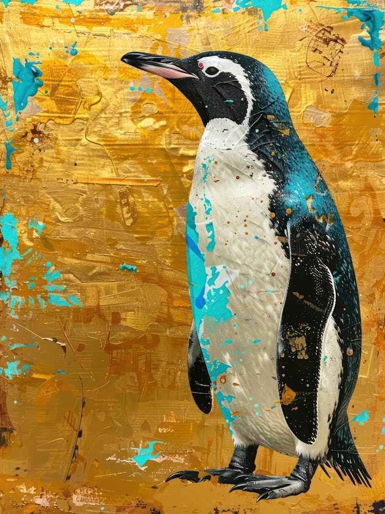 Penguin Chick Gold Effect Collage 4