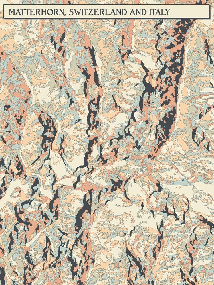 Matterhorn Switzerland Italy Hillshade Map