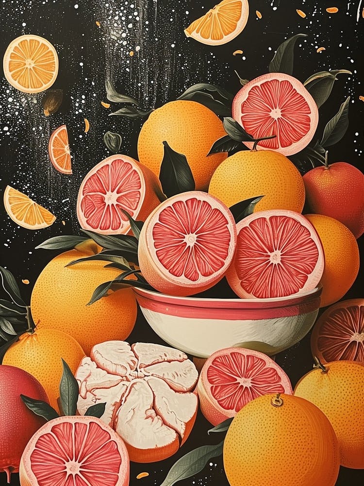 Art Deco Citrus Fruit Explosion