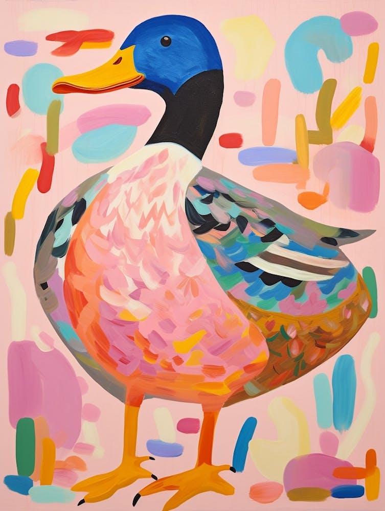 Pink Scandi Mallard Duck 2