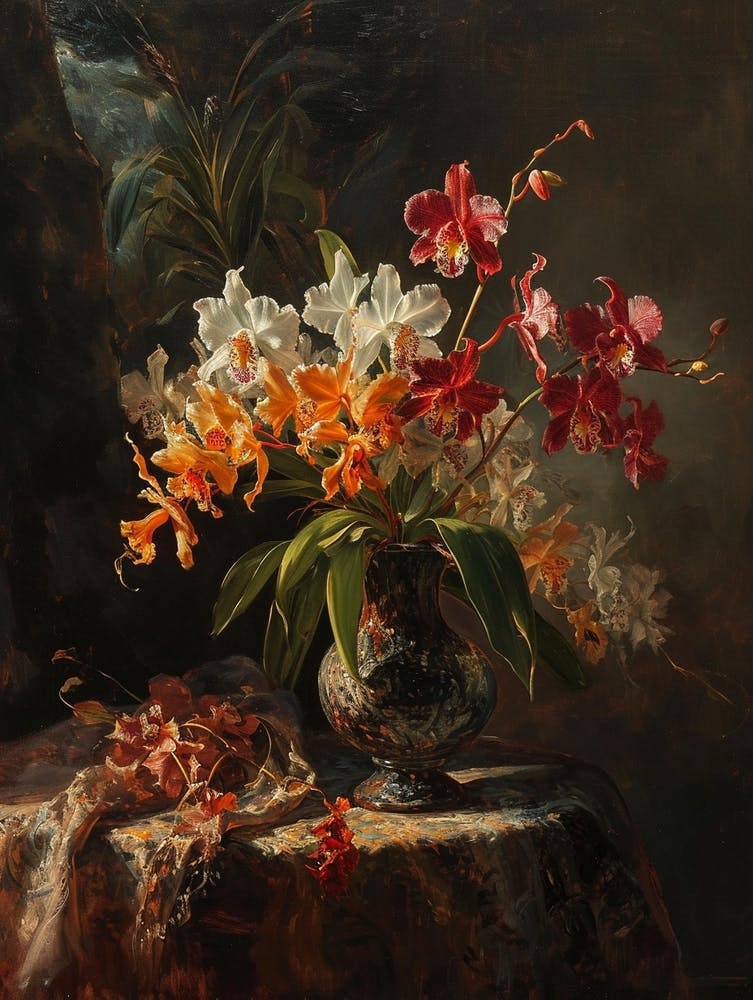 Barock Florales Stillleben Orchidee 3