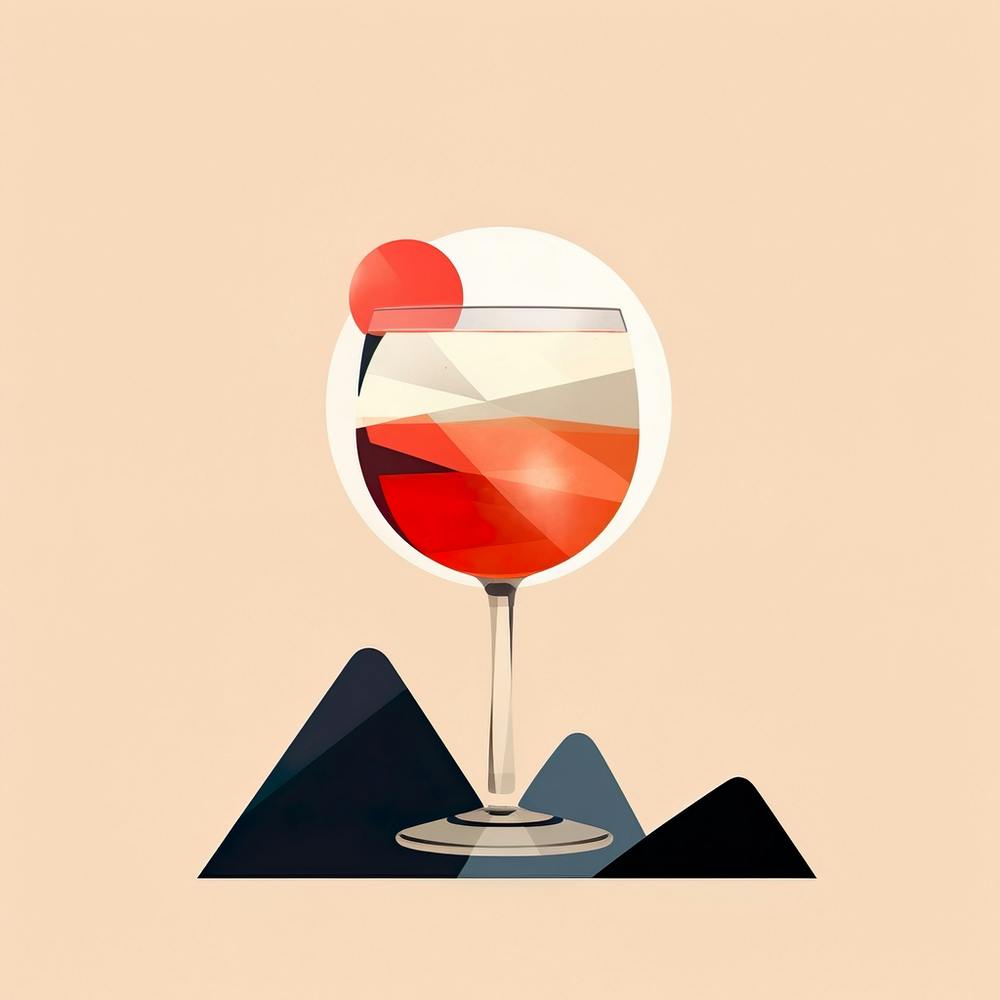Abstract Glass Of Wine Alcohol Illustration Art