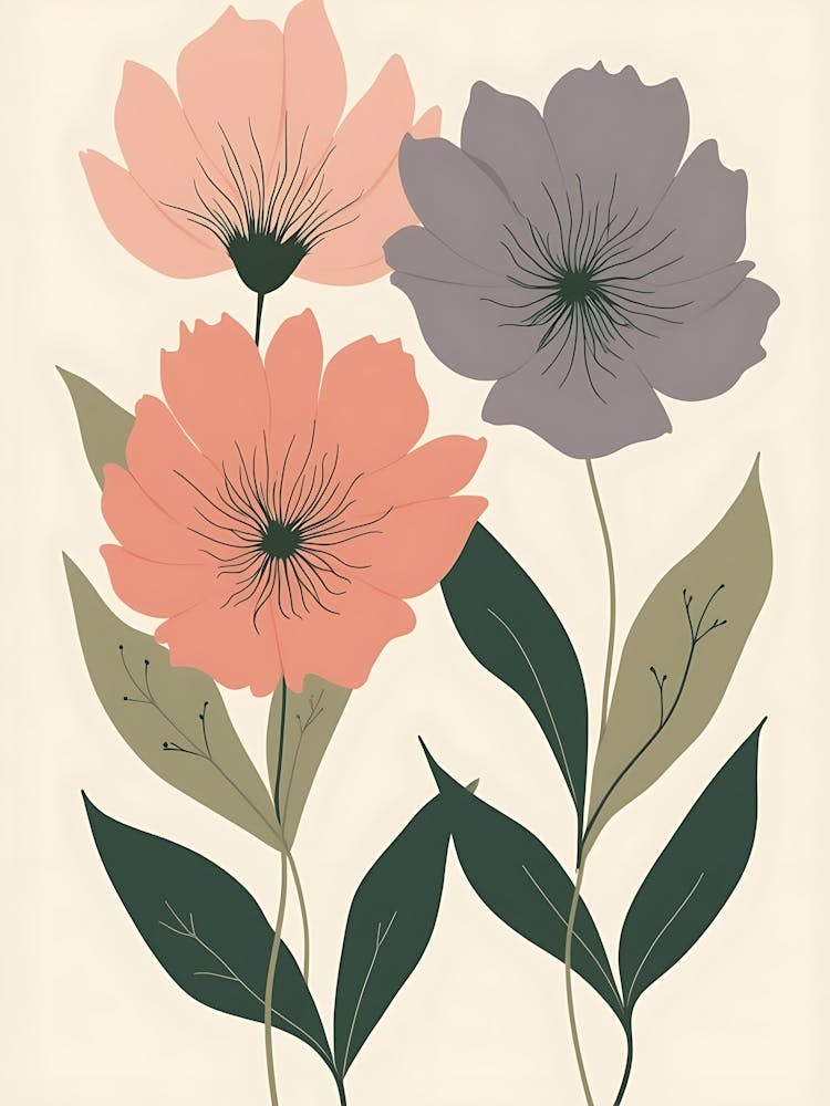 Subtle Pastel Wildflower Aesthetic