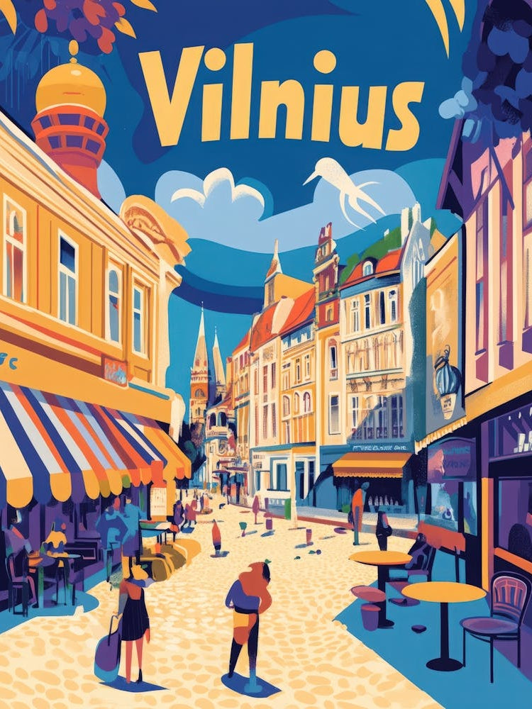 Aihrgdesign A 1970s Inspired Travel Poster For Vilnius 2