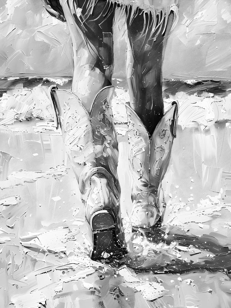 Cowboy Boots On The Beach