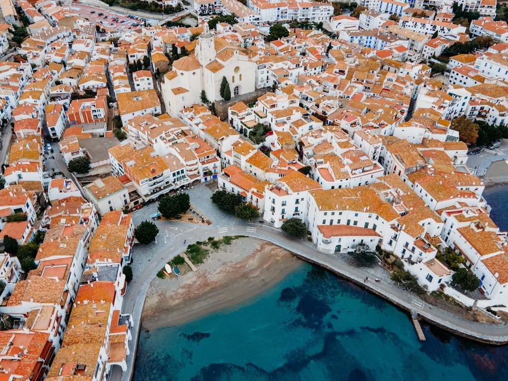 Costa Brava Spain | Cadeques by drone with the turquoise sea