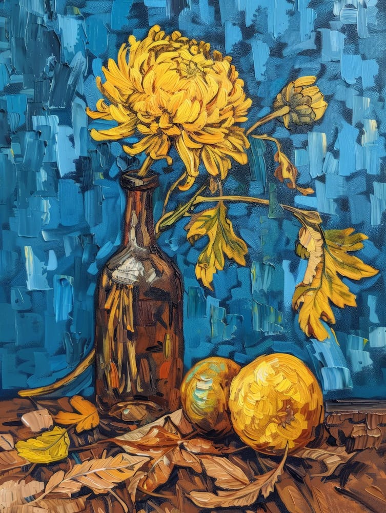 Chrysanthemums In A Bottle