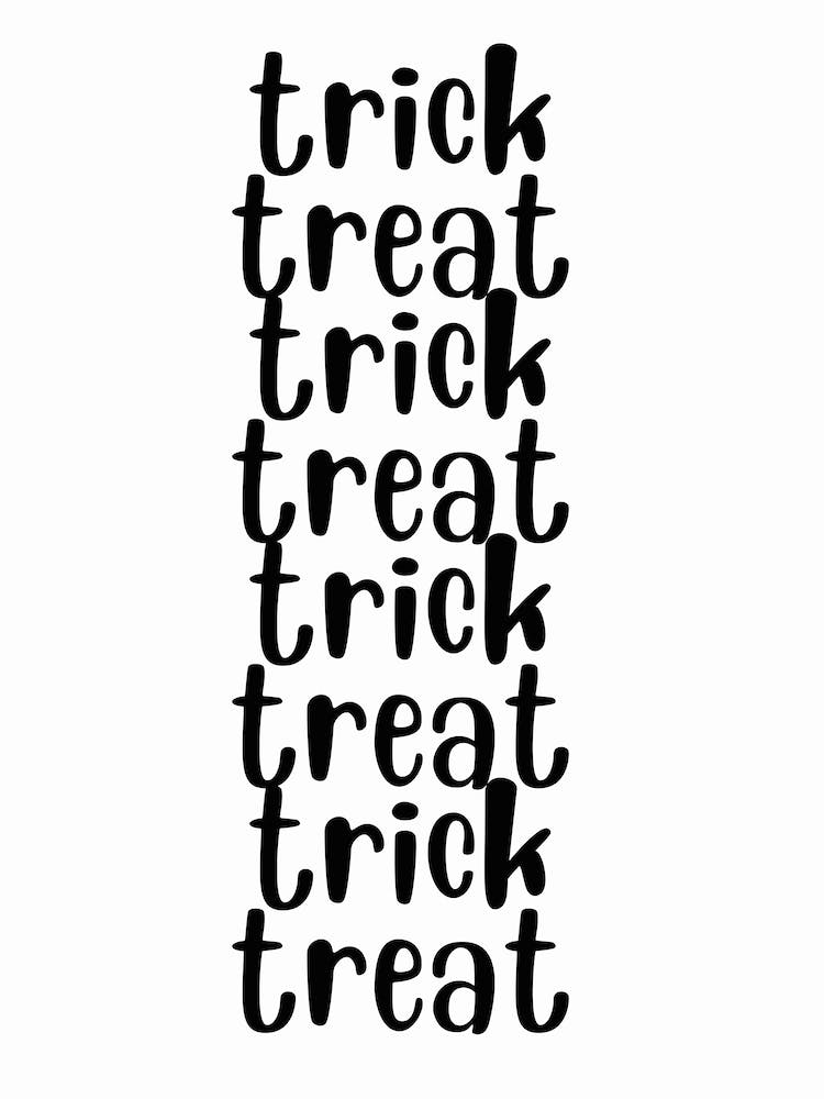 Trick or Treat Black And White Halloween Typography