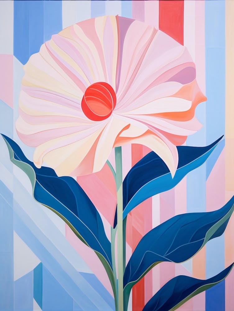 Gerbera Daisy 7 Hilma Af Klint Inspired Pastel Flower Painting