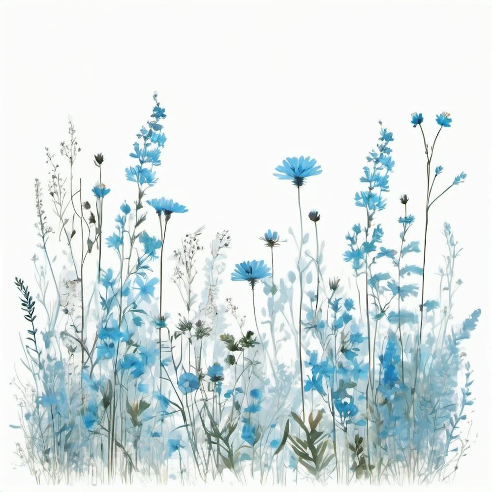 Blue botanical wildflowers 3