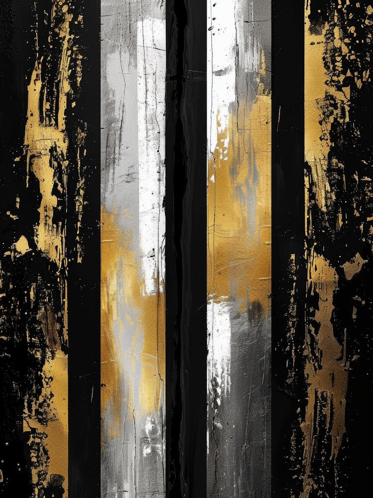 Abstract Black And Gold Painting 102