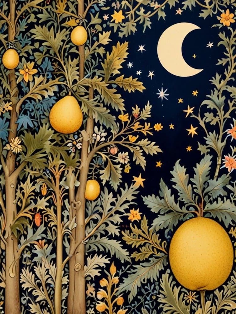 William Morris Moon And The Trees