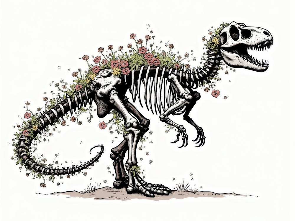 T-Rex With Flowers 1