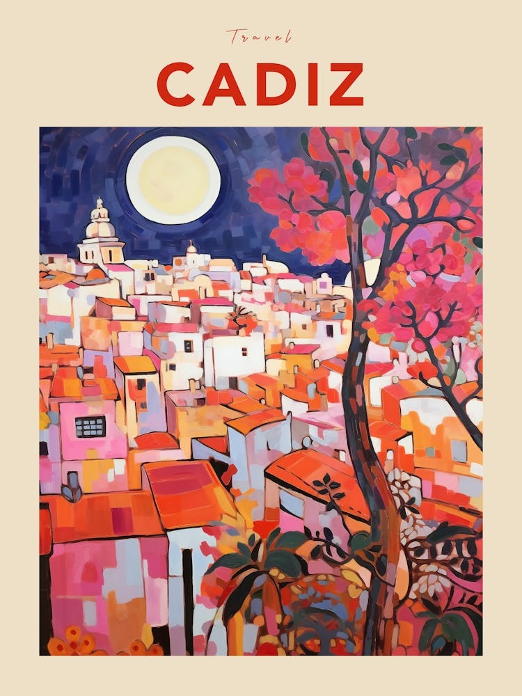 Cadiz Spain 6 Fauvist Travel Poster