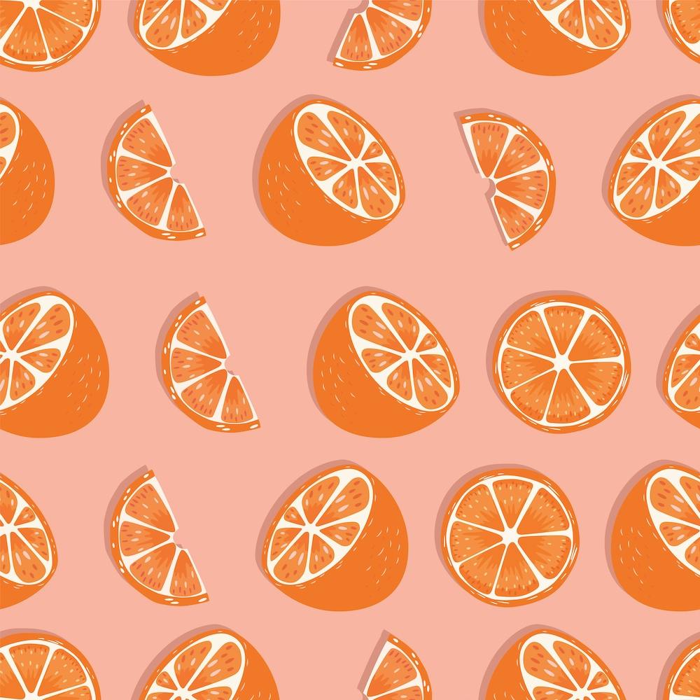 Orange Pattern On Pink Square