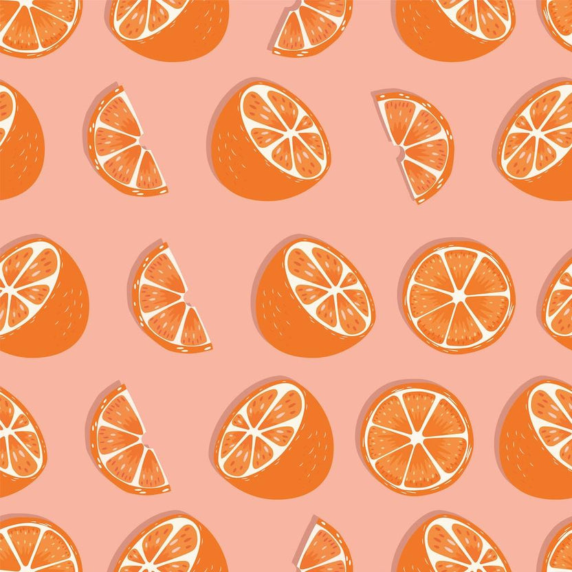 Orange Pattern On Pink Square