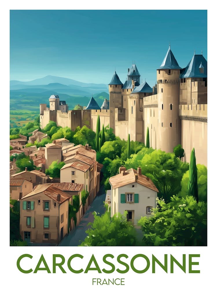 Reiseposter Carcassonne