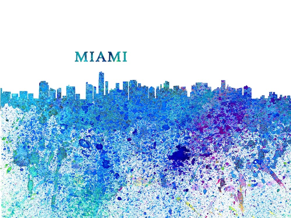 Miami Florida Skyline Splash