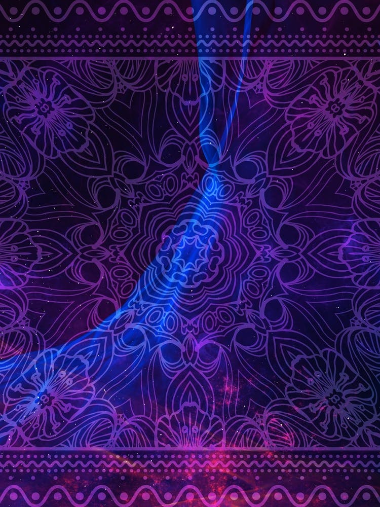 Cosmic mandala #9 - space neon poster