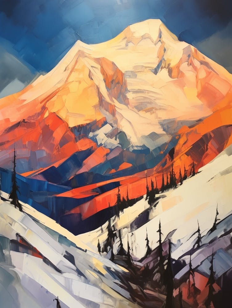 Mount Rainier Usa 7 Mountain Painting
